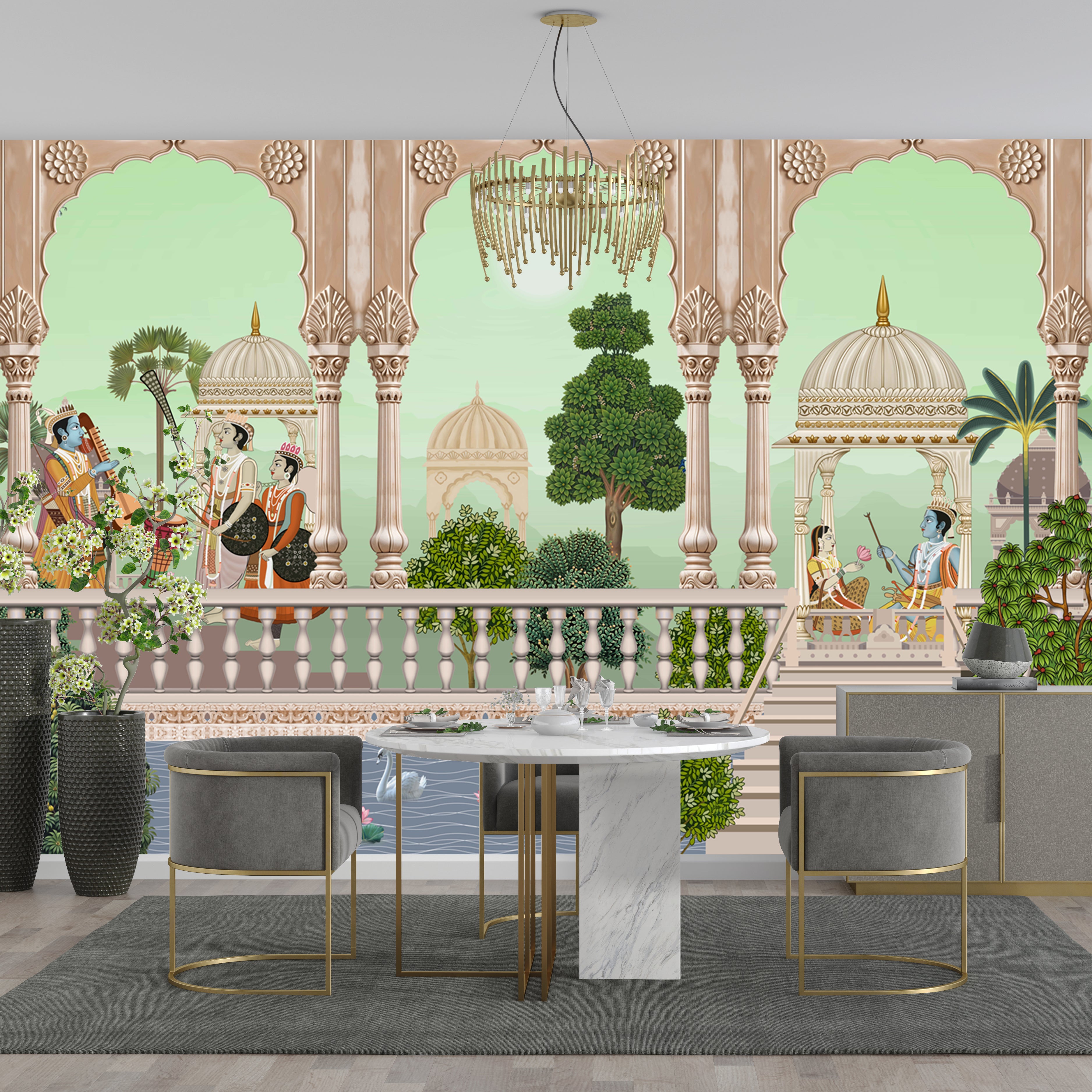 Rajmahal Ki Shaan: Royal Balcony Charm Wallpaper