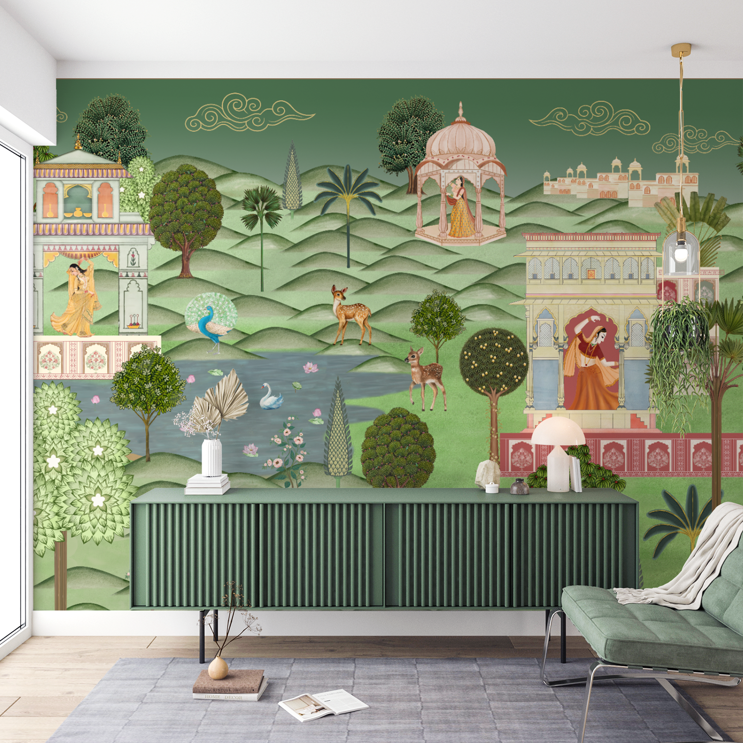Maharani Palace Garden Mural Wallpaper