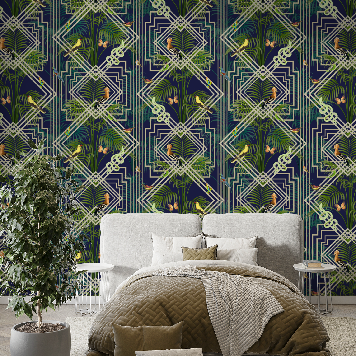 Art Deco Jungle Noir Wallpaper