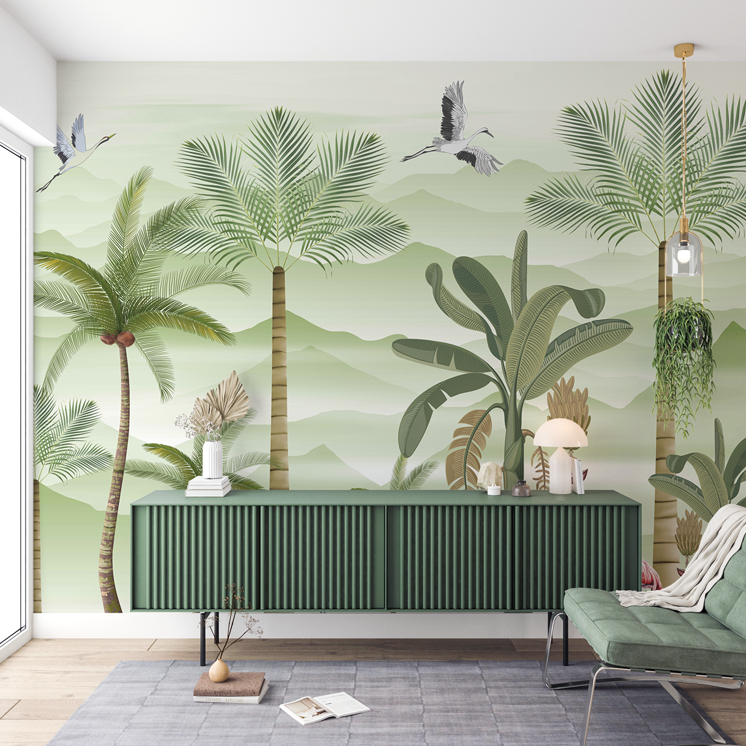 Verdant Paradise – Tropical Landscape Wall Mural