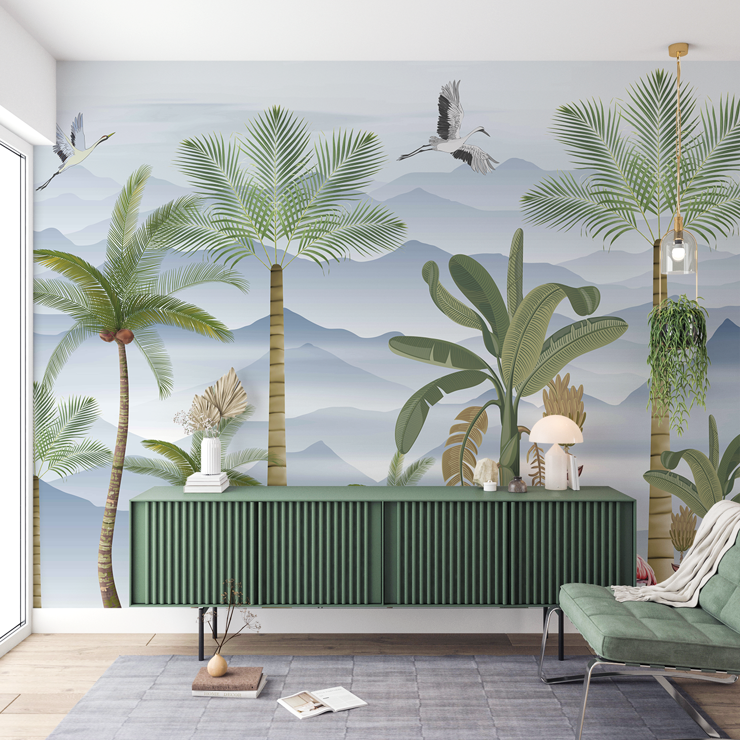 Verdant Paradise – Tropical Landscape Wall Mural