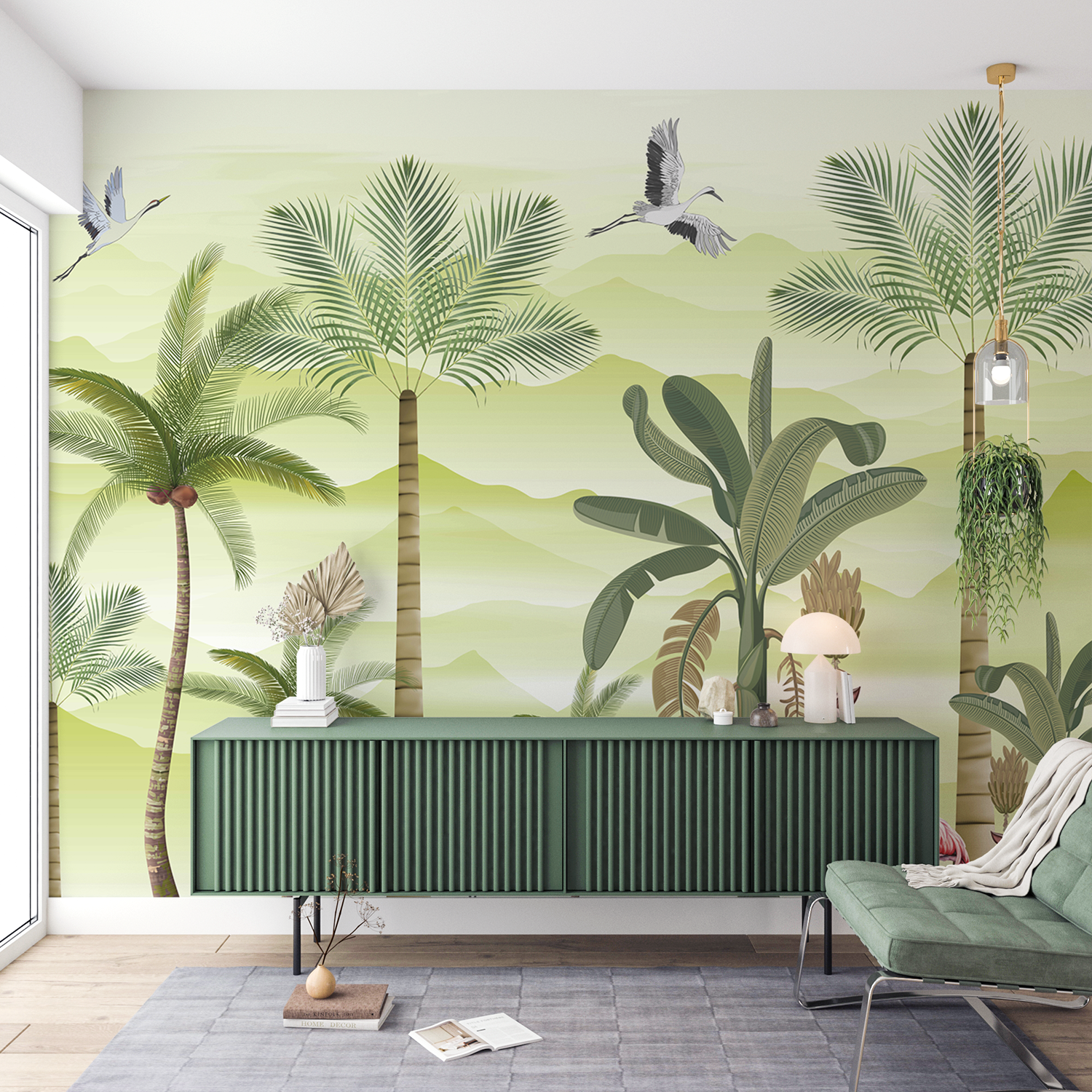 Verdant Paradise – Tropical Landscape Wall Mural