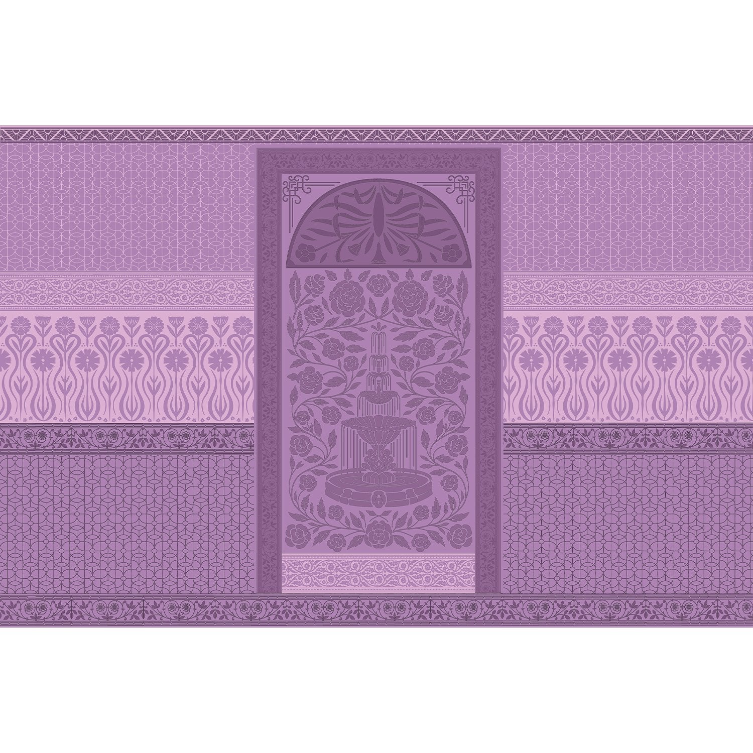 Elegant European fountain lea - "european" wallpaper mural-equal final