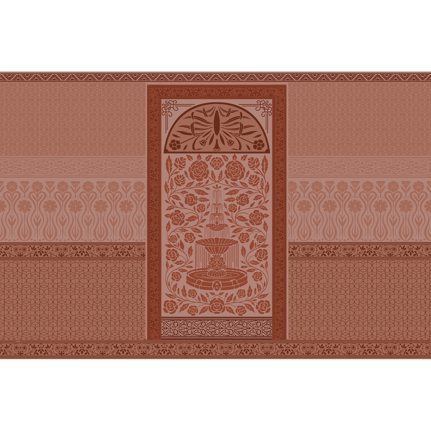 Elegant European fountain lea - "european" wallpaper mural-equal final