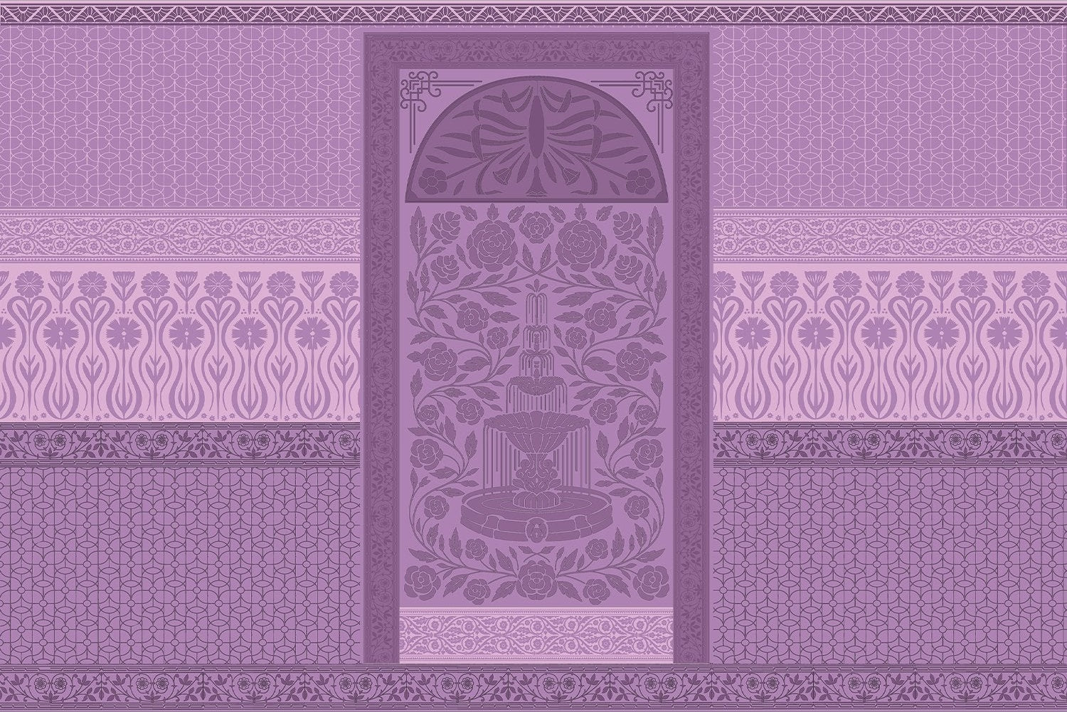 "Elegant european fountain lea - european wallpaper mural-inequal final"