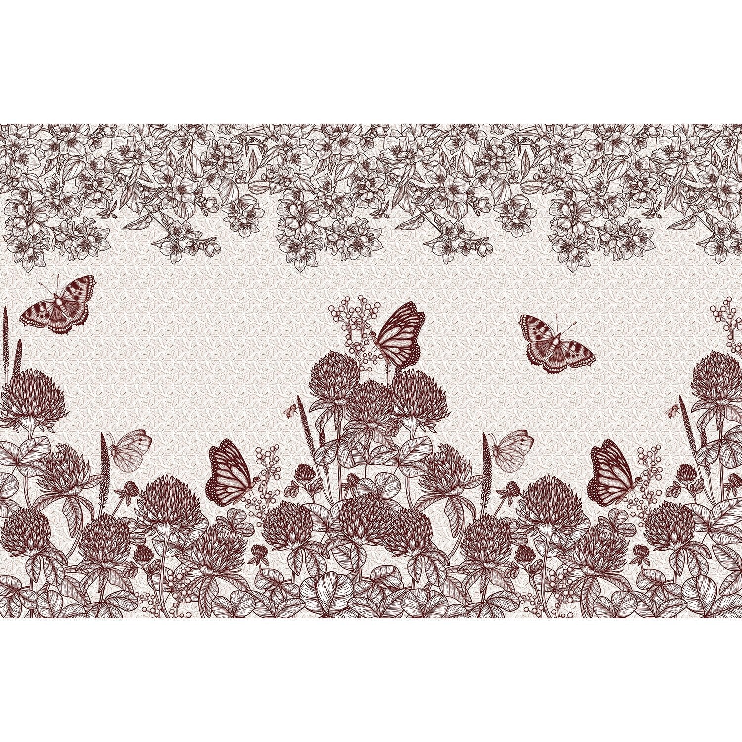 Delicate floral design in lea - "flora" wallpaper mural-equal final