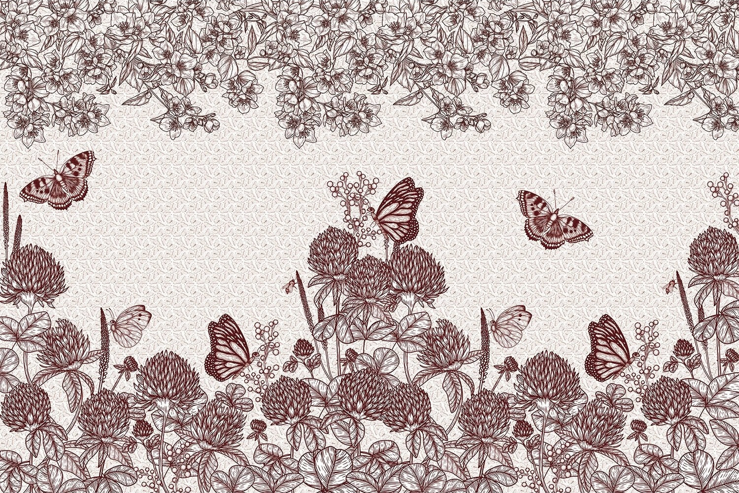 "Delicate floral design in lea - flora wallpaper mural-inequal final"