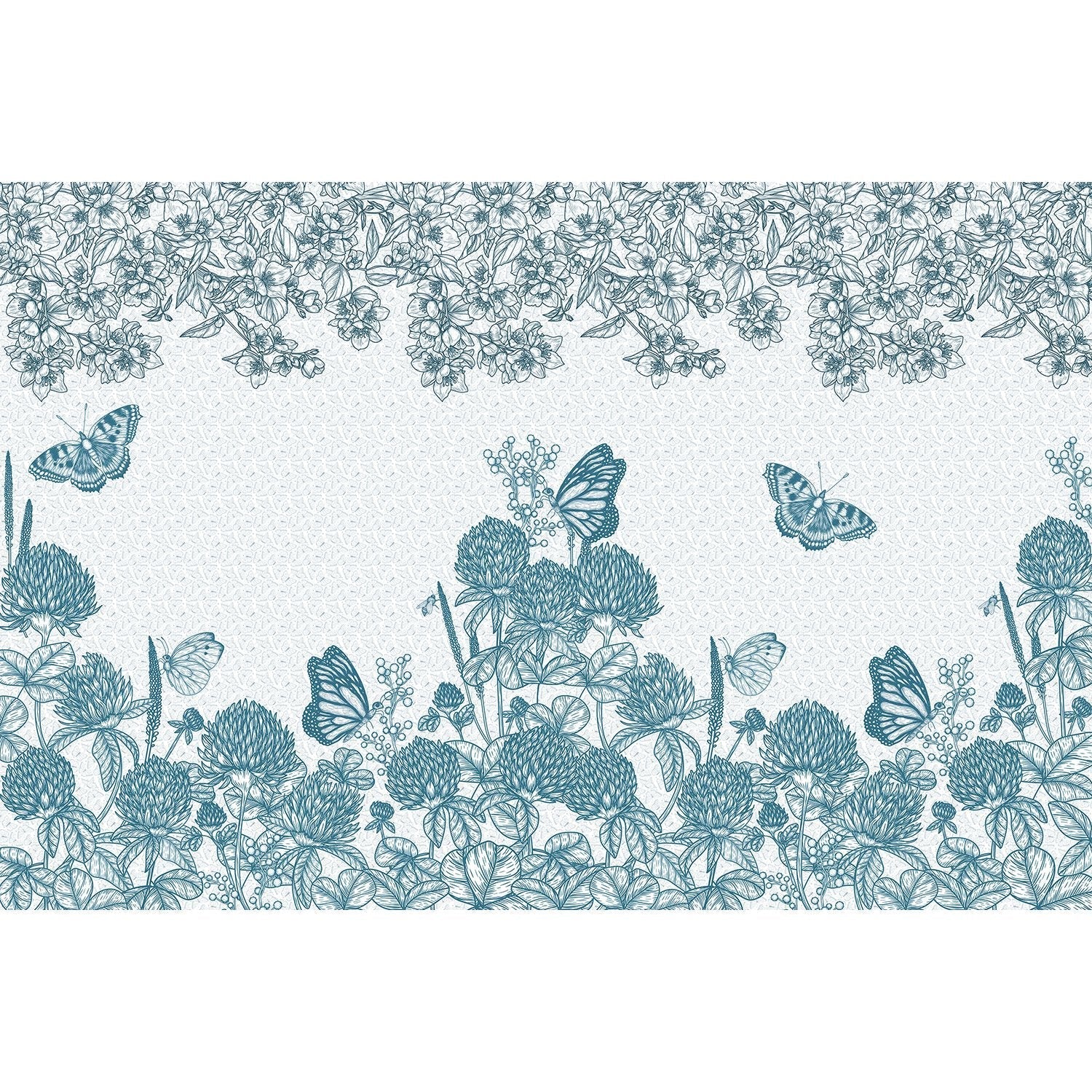 Delicate floral design in lea - "flora" wallpaper mural-equal final