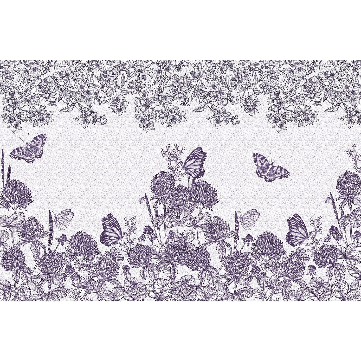 Delicate floral design in lea - "flora" wallpaper mural-equal final