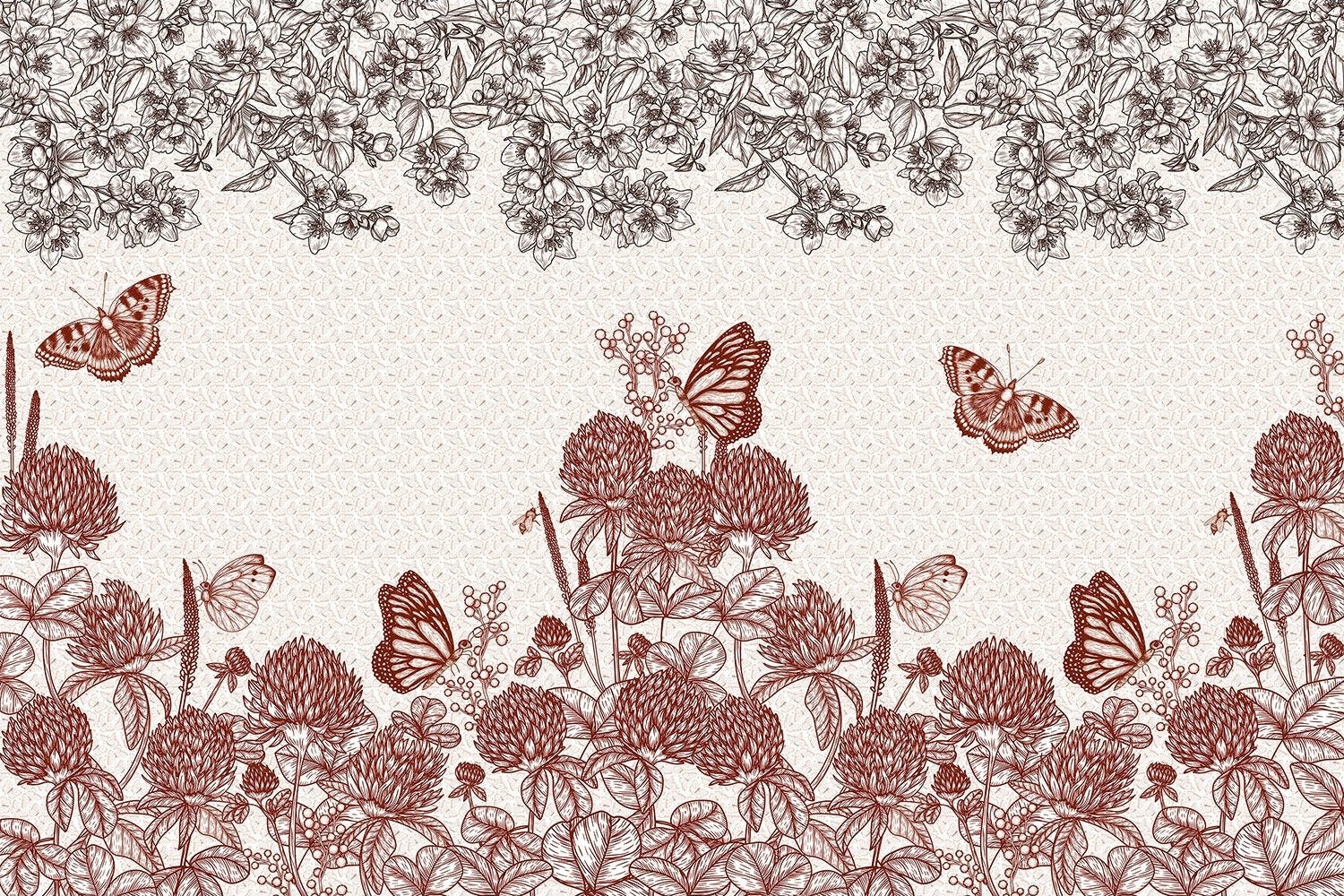 "Delicate floral design in lea - flora wallpaper mural-inequal final"