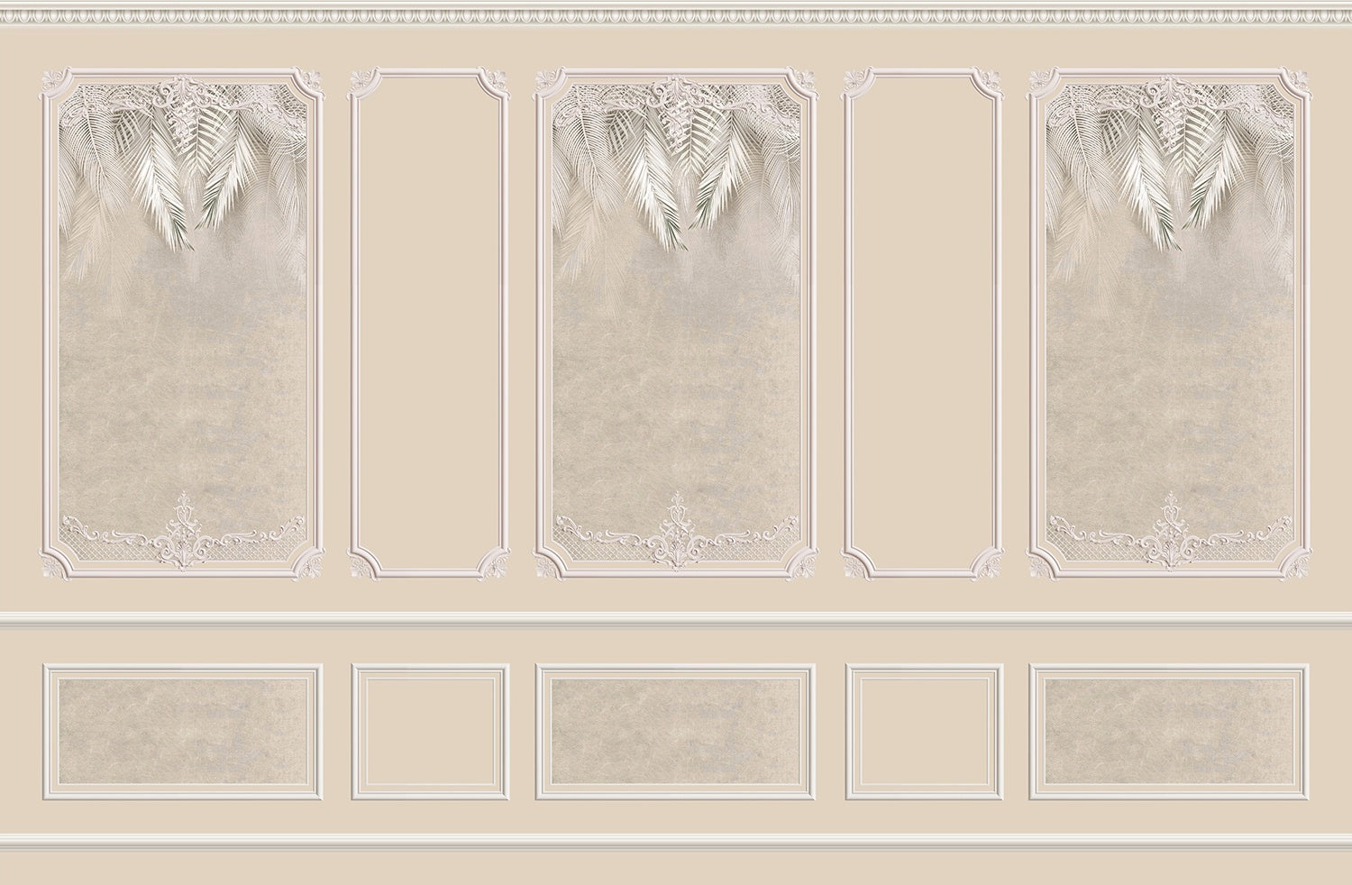 Luxurious 3d panels in lea - "3d" wallpaper mural-inequal final