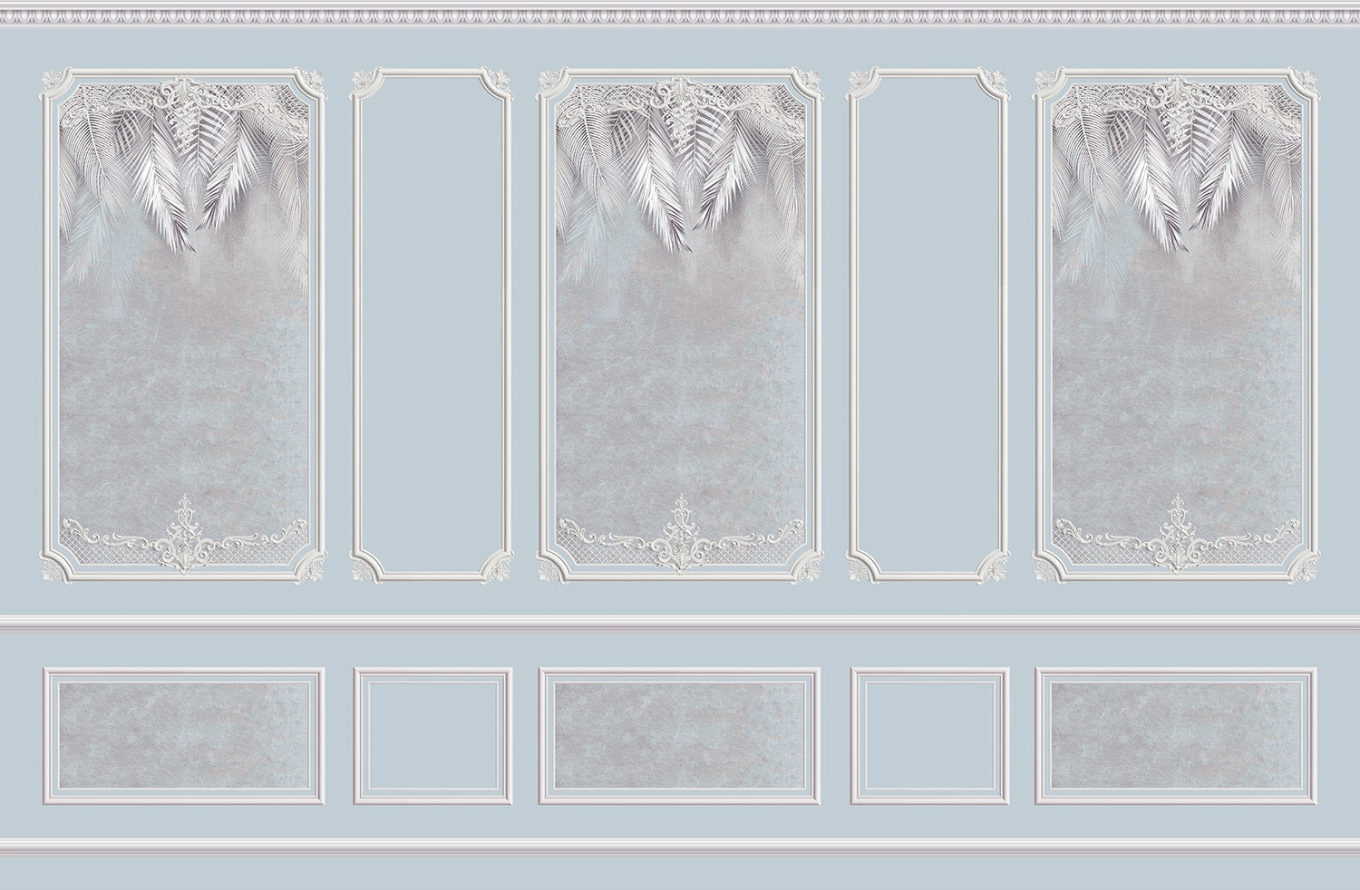 Luxurious 3d panels in lea - "3d" wallpaper mural-inequal final