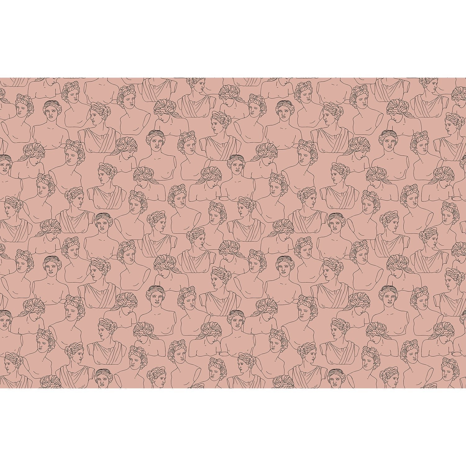 "Elegant Greek sculpture line art in lea - "art" wallpaper mural-equal final"