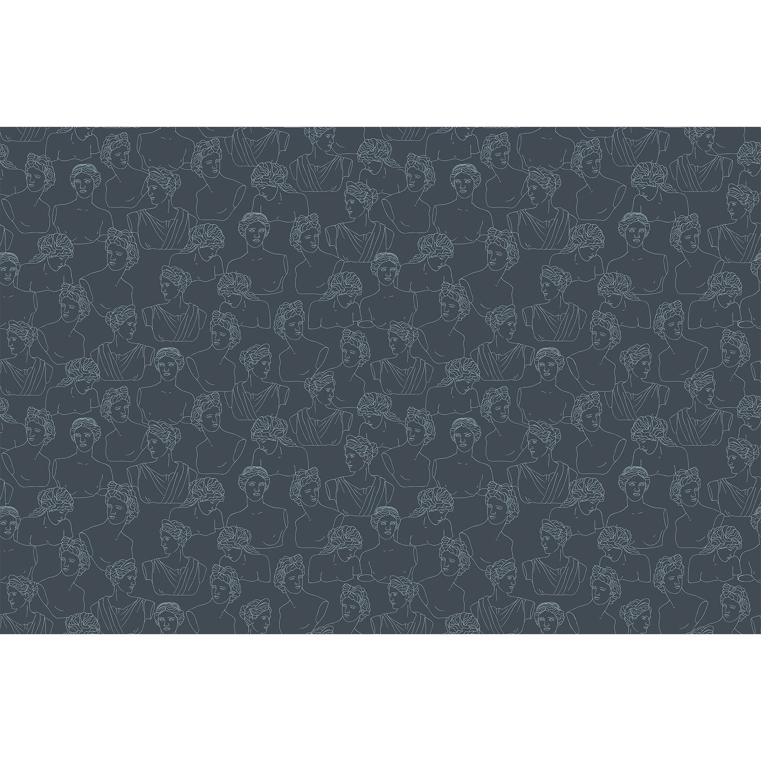 "Elegant Greek sculpture line art in lea - "art" wallpaper mural-equal final"