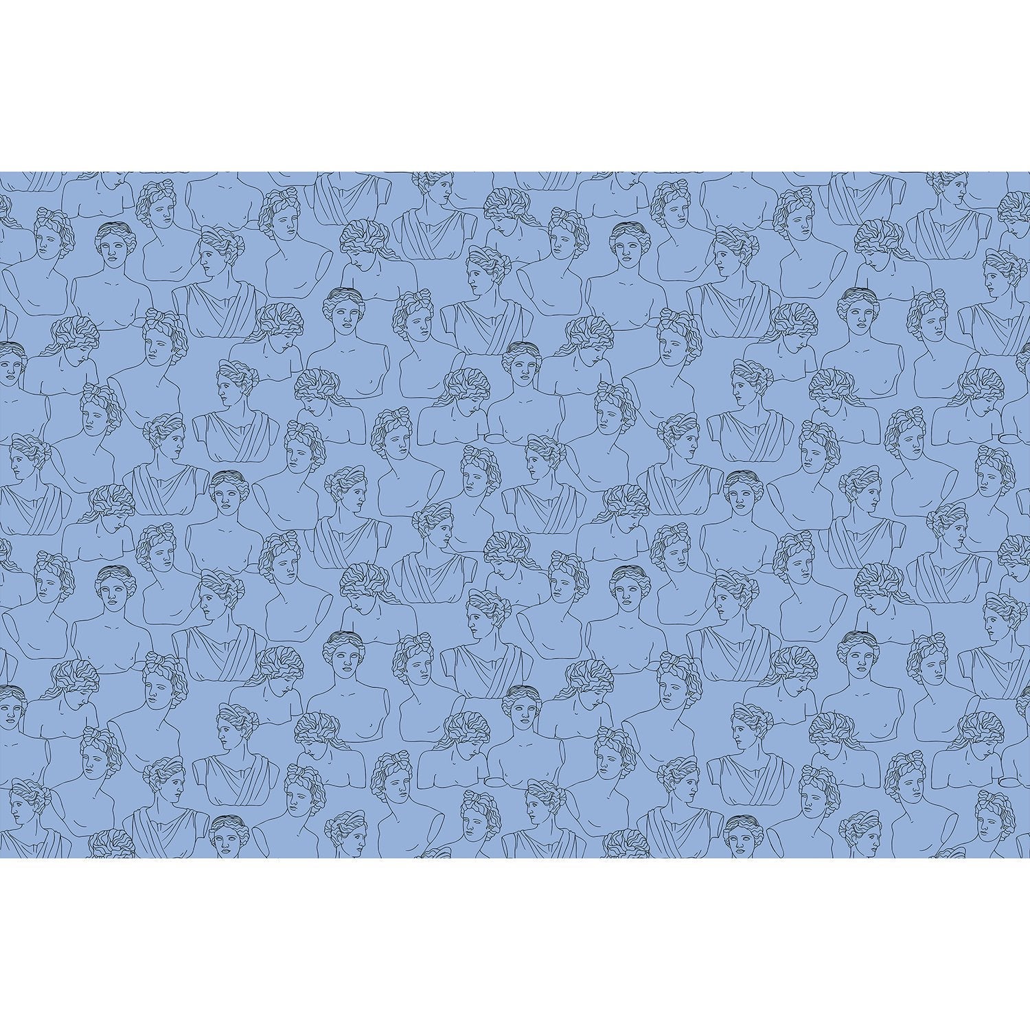 "Elegant Greek sculpture line art in lea - "art" wallpaper mural-equal final"