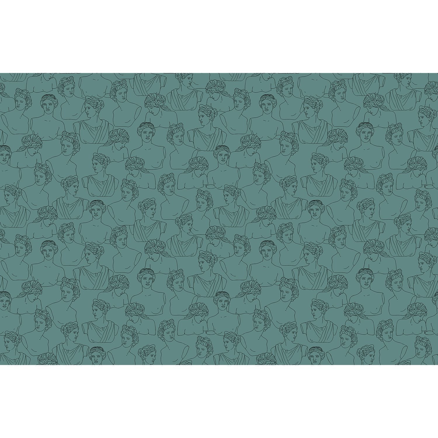 "Elegant Greek sculpture line art in lea - "art" wallpaper mural-equal final"