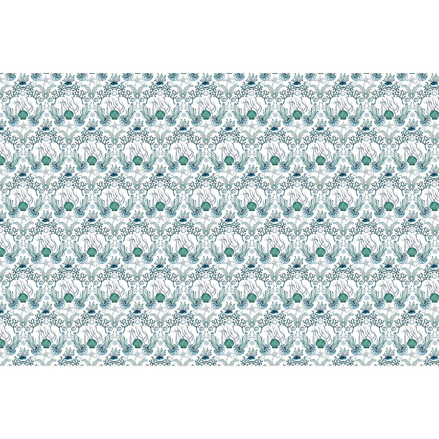 repeat-full-square Repeating damask pattern with coral branches and delicate botanical elements in peach and gray - view 24 - final