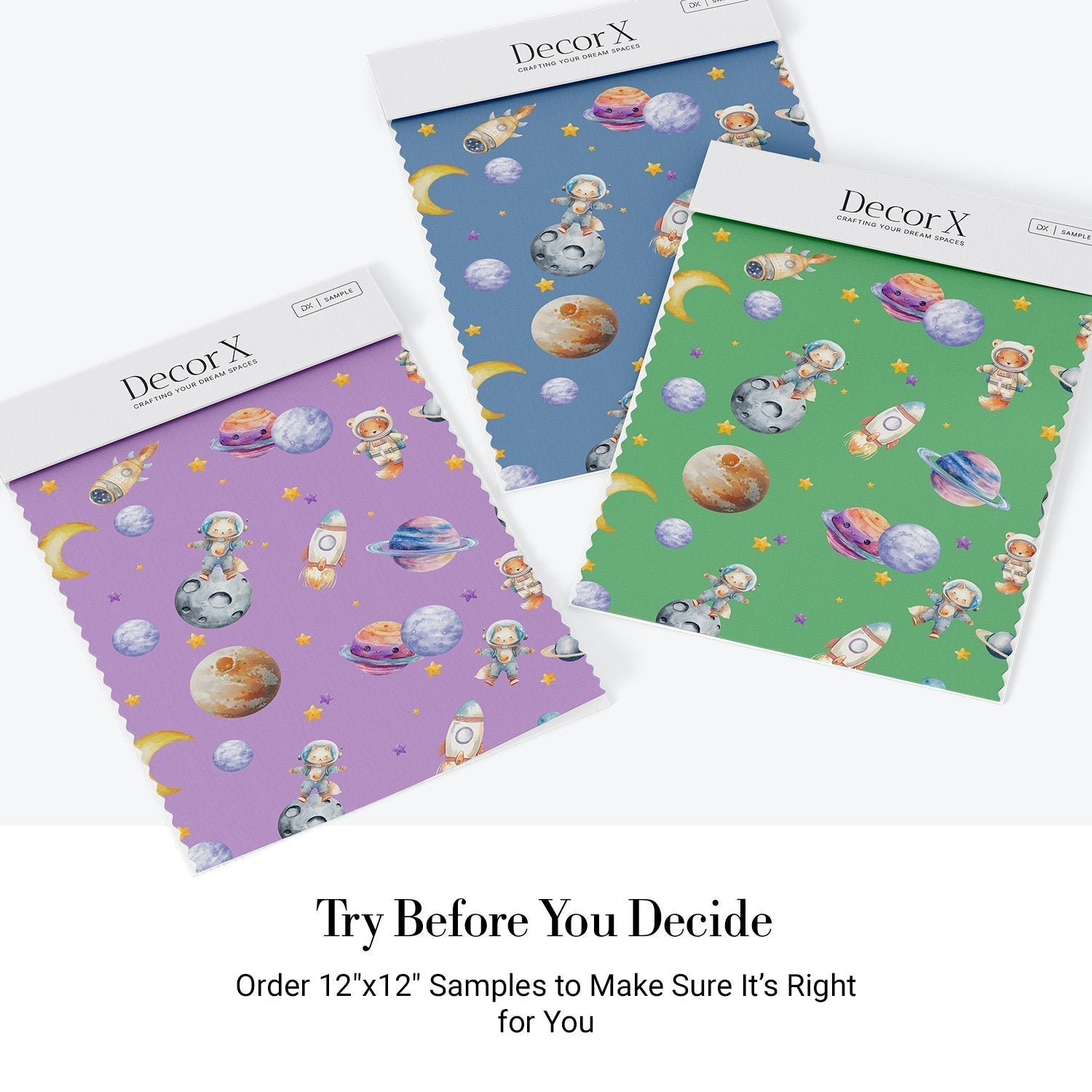 Cute animal astronauts float among planets and rockets on dreamy blue background - view 26 - final all-groups samples