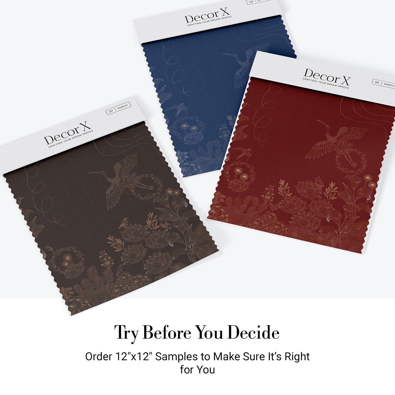 Luxurious brown and copper birds with floral motifs in elegant Asian-inspired style - view 19 - final all-groups samples