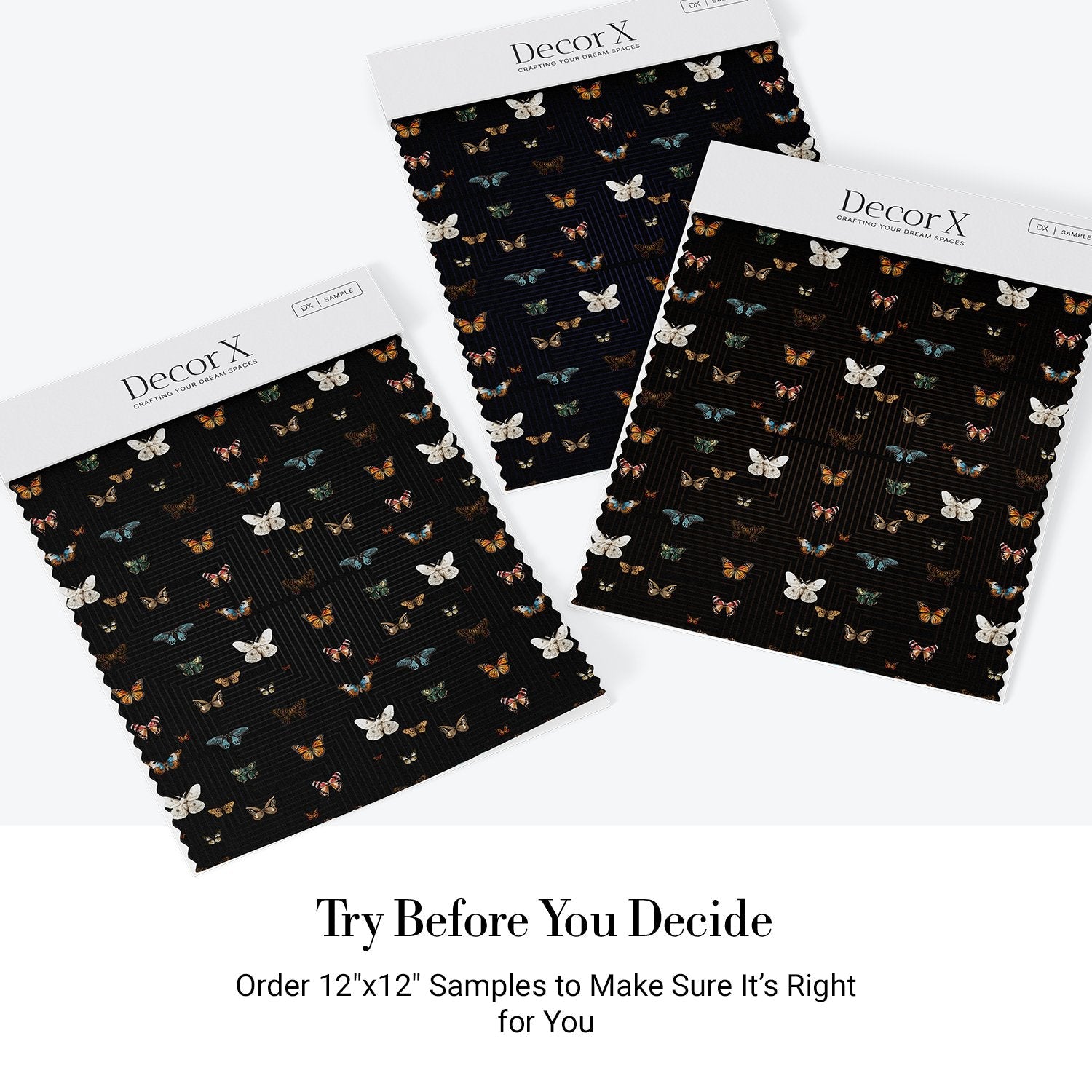 Butterflies in various colors arranged on black background with geometric circuit board lines - view 23 - final all-groups samples