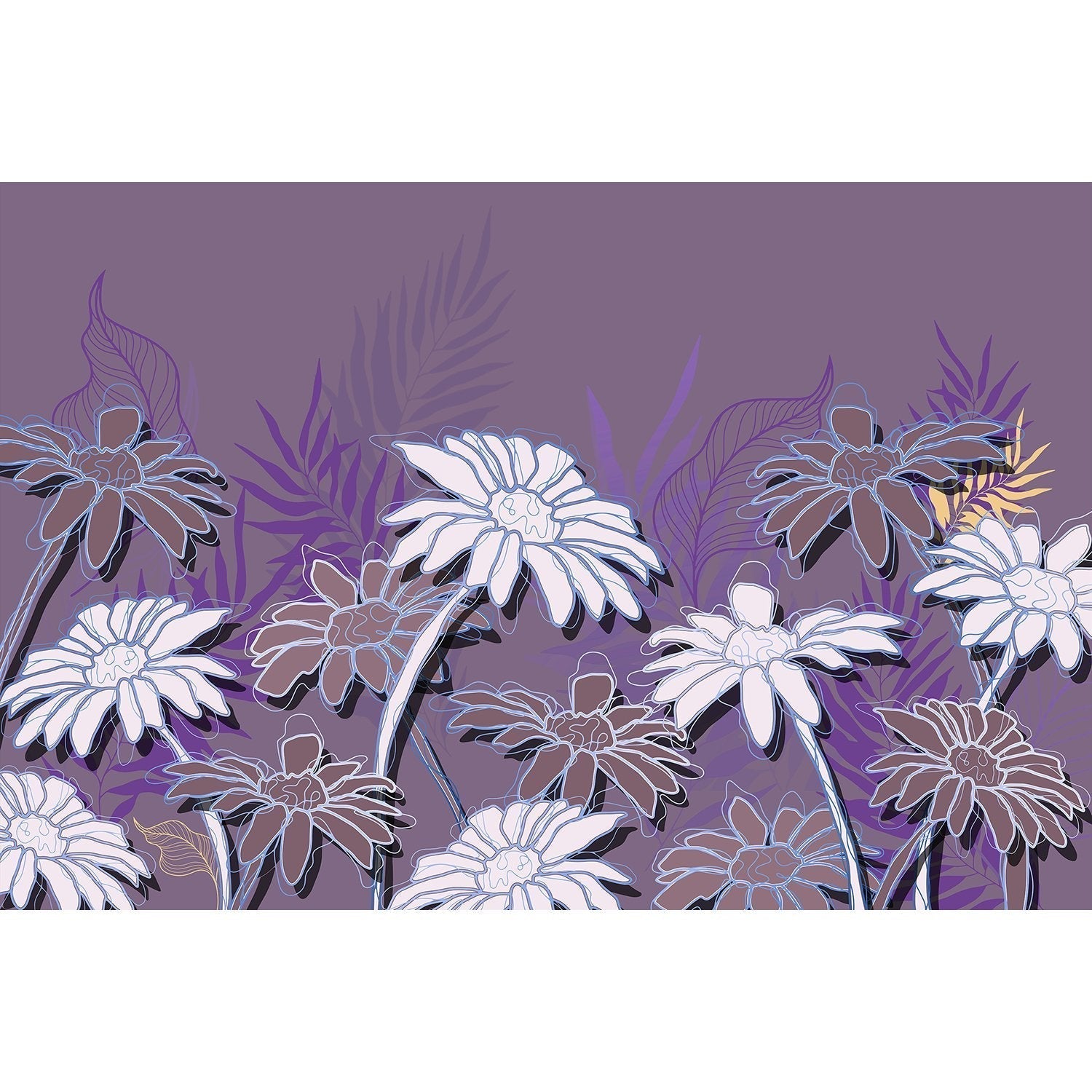 Elegant lea floral design - "flora" wallpaper mural-equal final