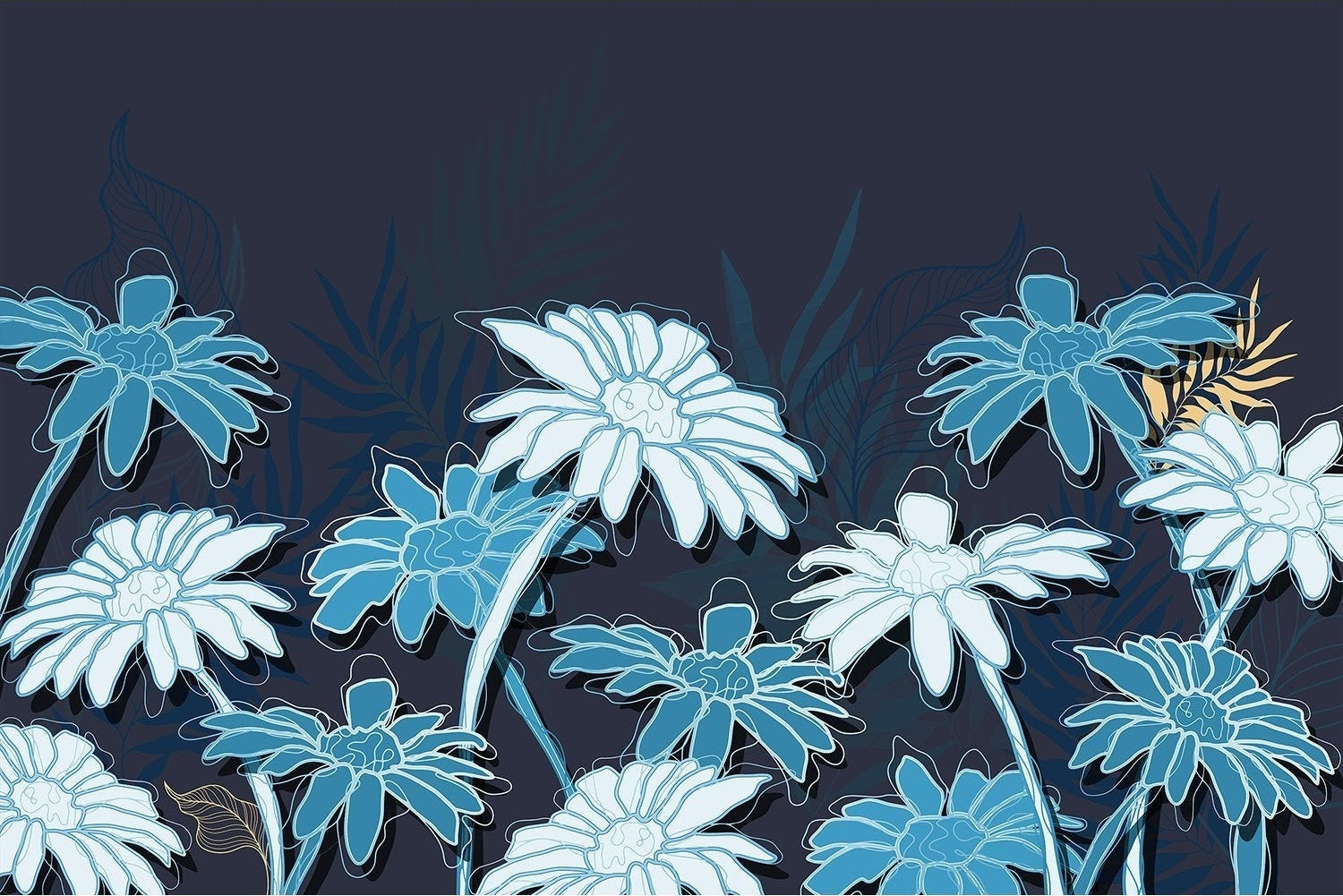 Elegant lea floral design - "flora" wallpaper mural-inequal final