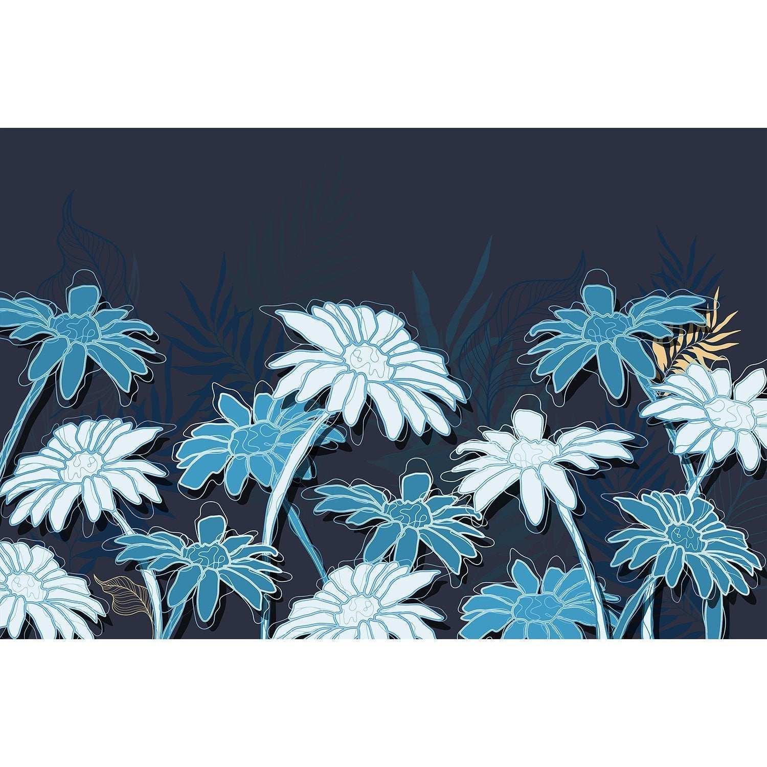 Elegant lea floral design - "flora" wallpaper mural-equal final