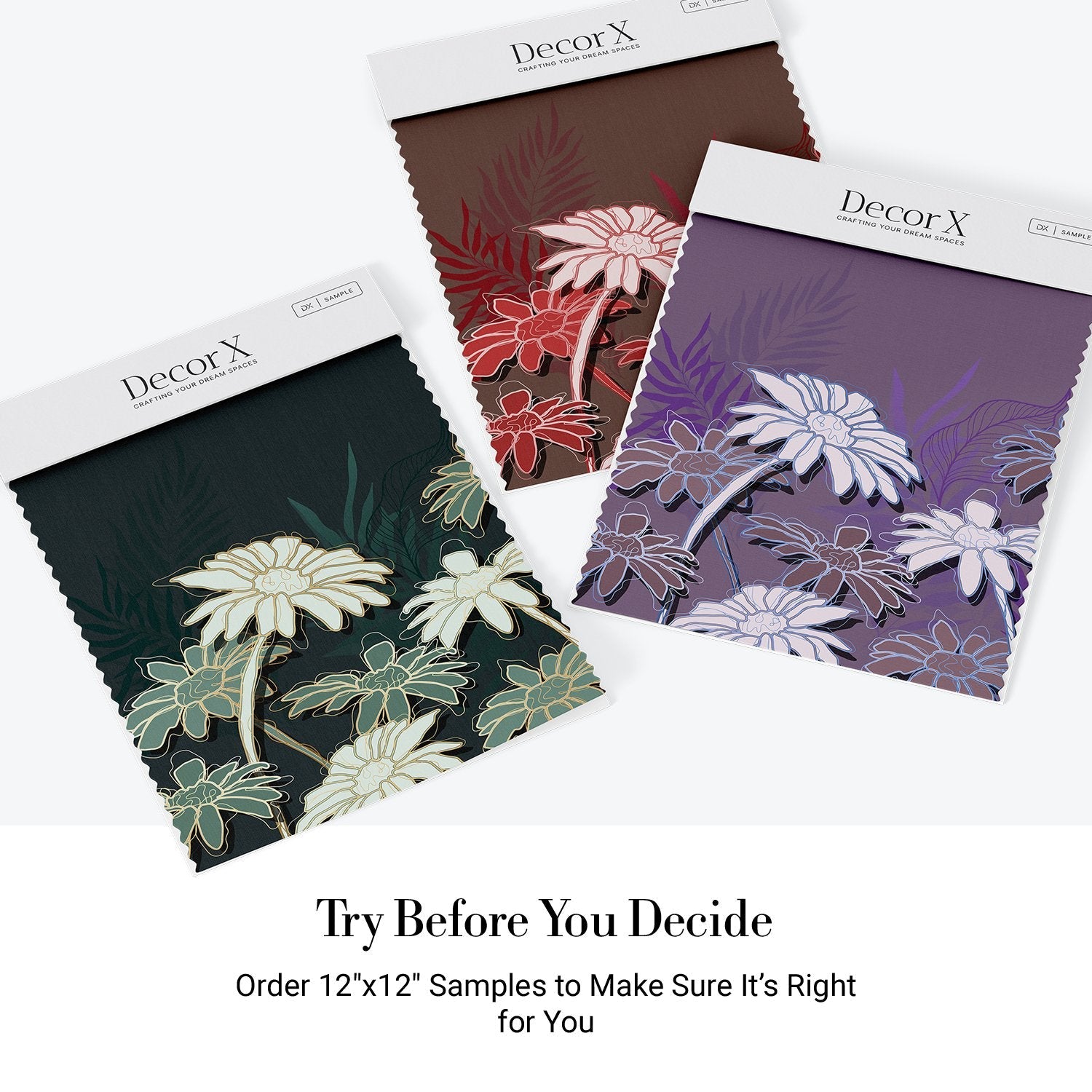 Large white daisies with gold outlines against deep emerald background in modern botanical style - view 23 - final
all-groups samples