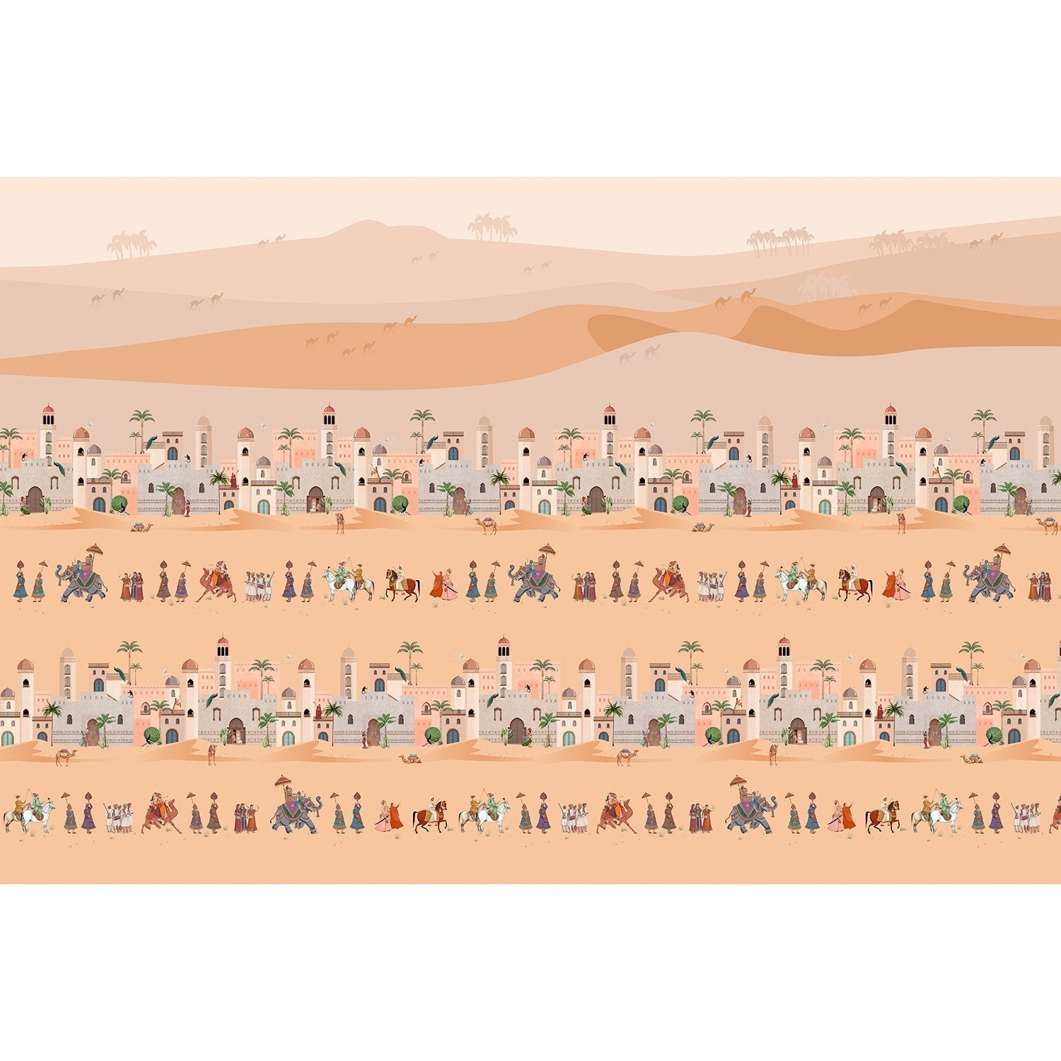 ["mughal" wallpaper design in lea - mural-equal final