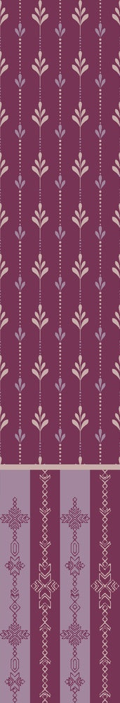 Vertical arrow motifs and stripes in deep green with modern floating shelves and furniture - view 12 - repeat-small - final