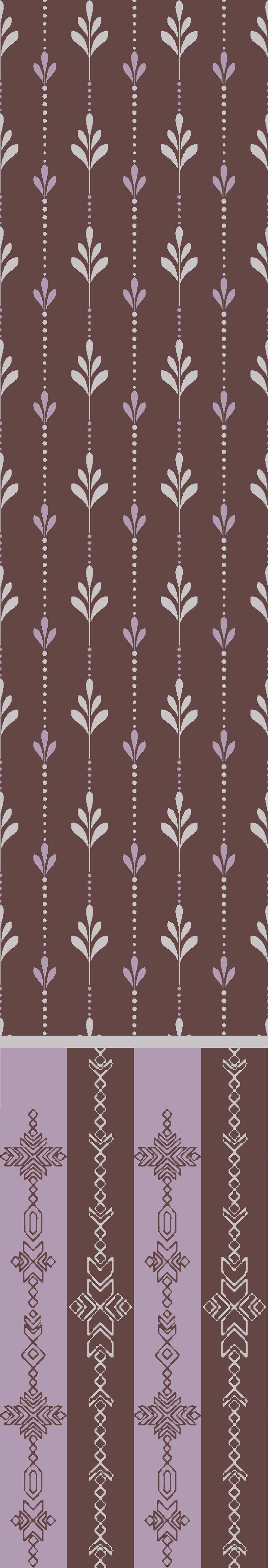 Vertical arrow motifs and stripes in deep green with modern floating shelves and furniture - view 21 - repeat-original - final