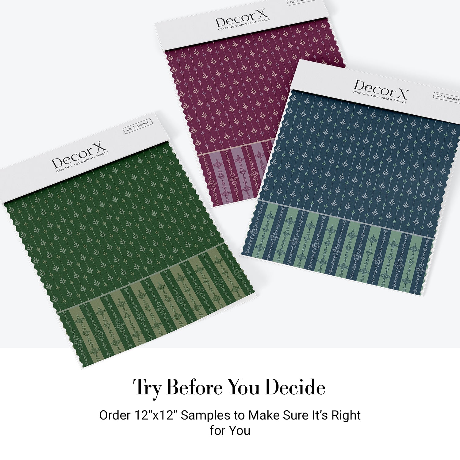 Vertical arrow motifs and stripes in deep green with modern floating shelves and furniture - view 23 - final all-groups samples