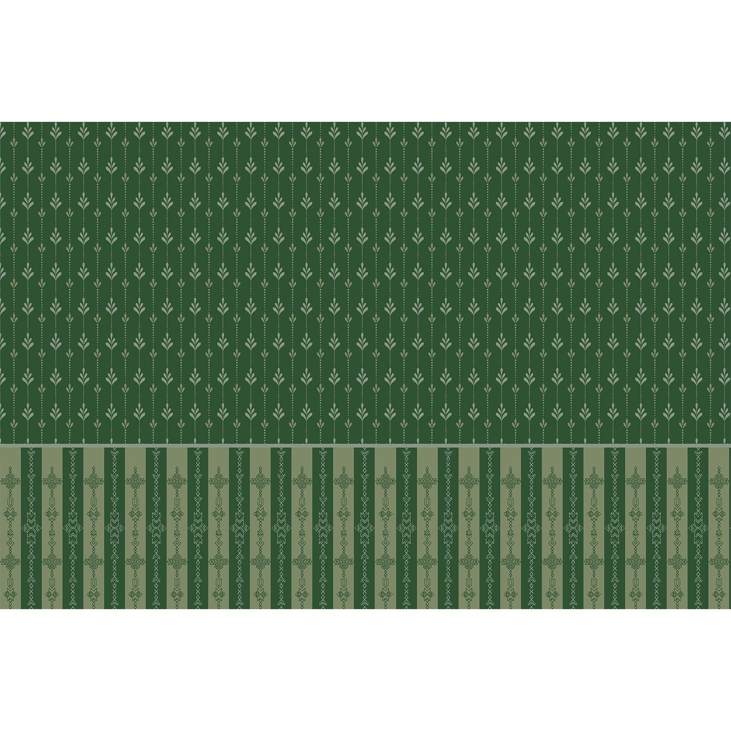 repeat-full-square Vertical arrow motifs and stripes in deep green with modern floating shelves and furniture - view 5 - final