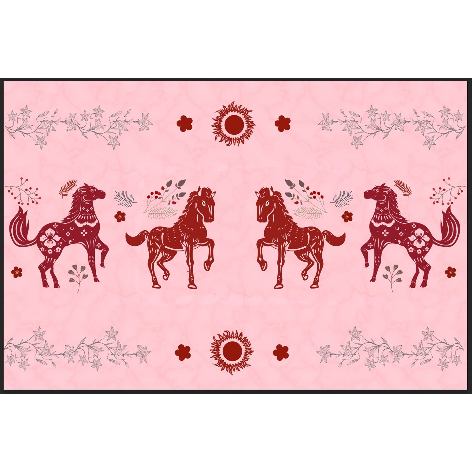 Stallions galloping in lea - "hotels and cafes" wallpaper mural-equal final