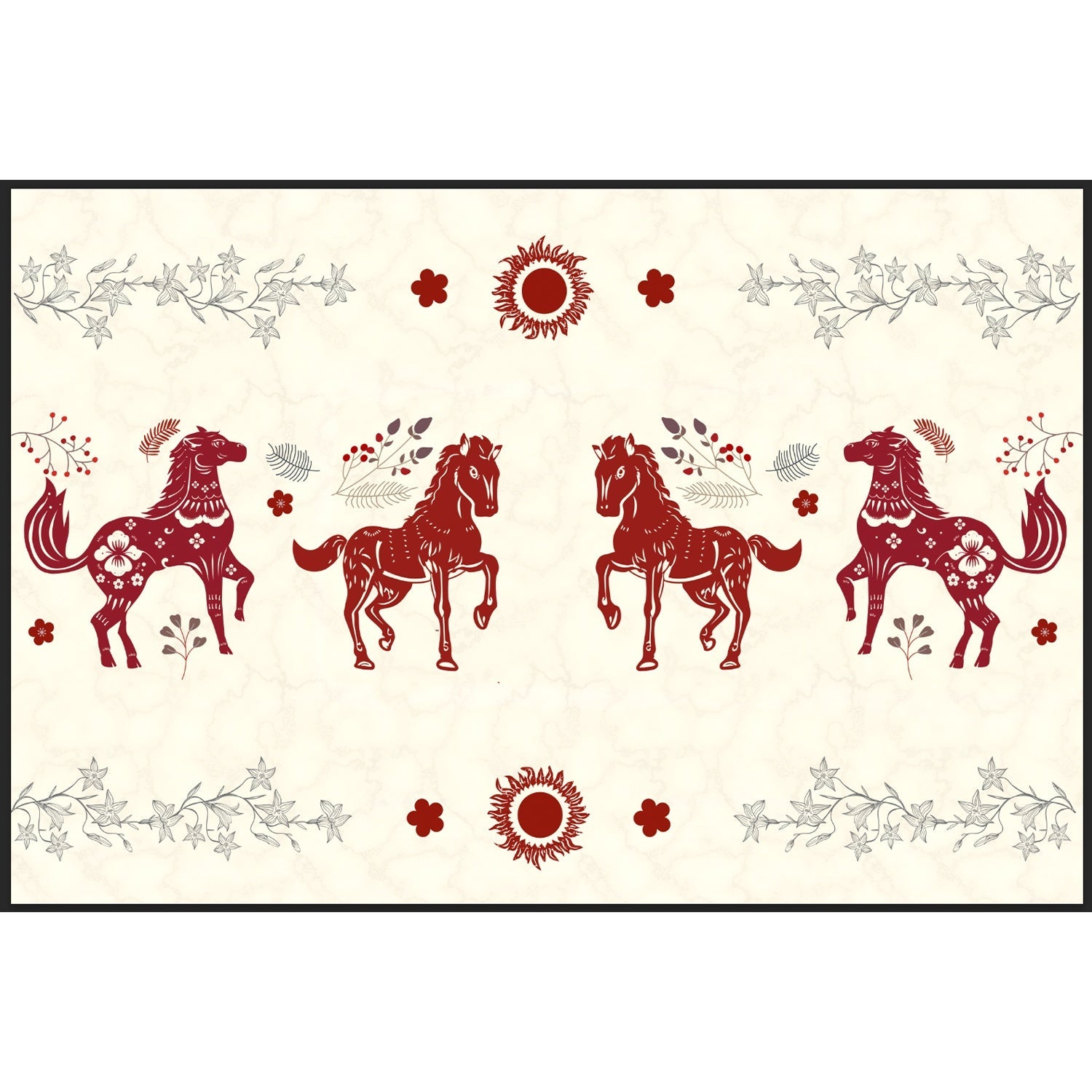 Stallions galloping in lea - "hotels and cafes" wallpaper mural-equal final