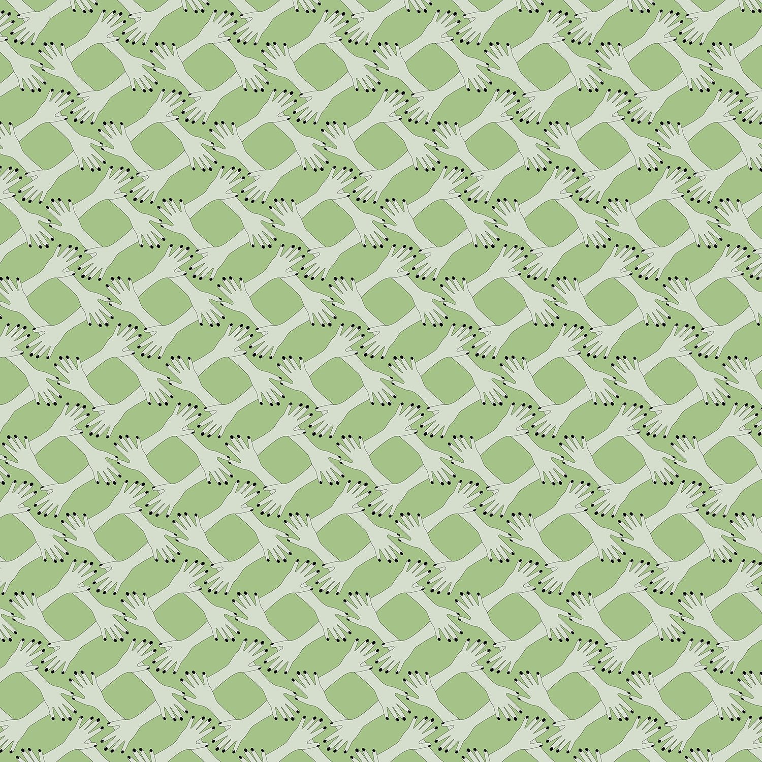 Blush pink geometric diamond lattice with delicate floral sprigs on modern interior wall - view 14 - final