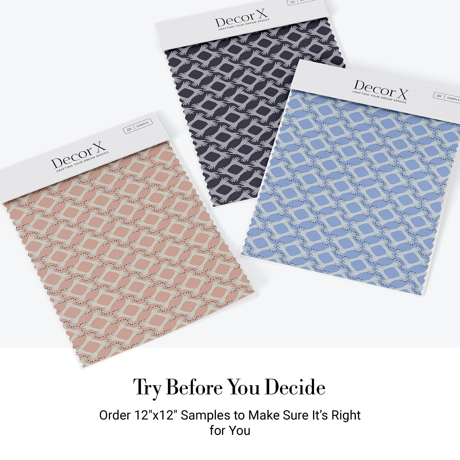 Blush pink geometric diamond lattice with delicate floral sprigs on modern interior wall - view 28 - final all-groups samples