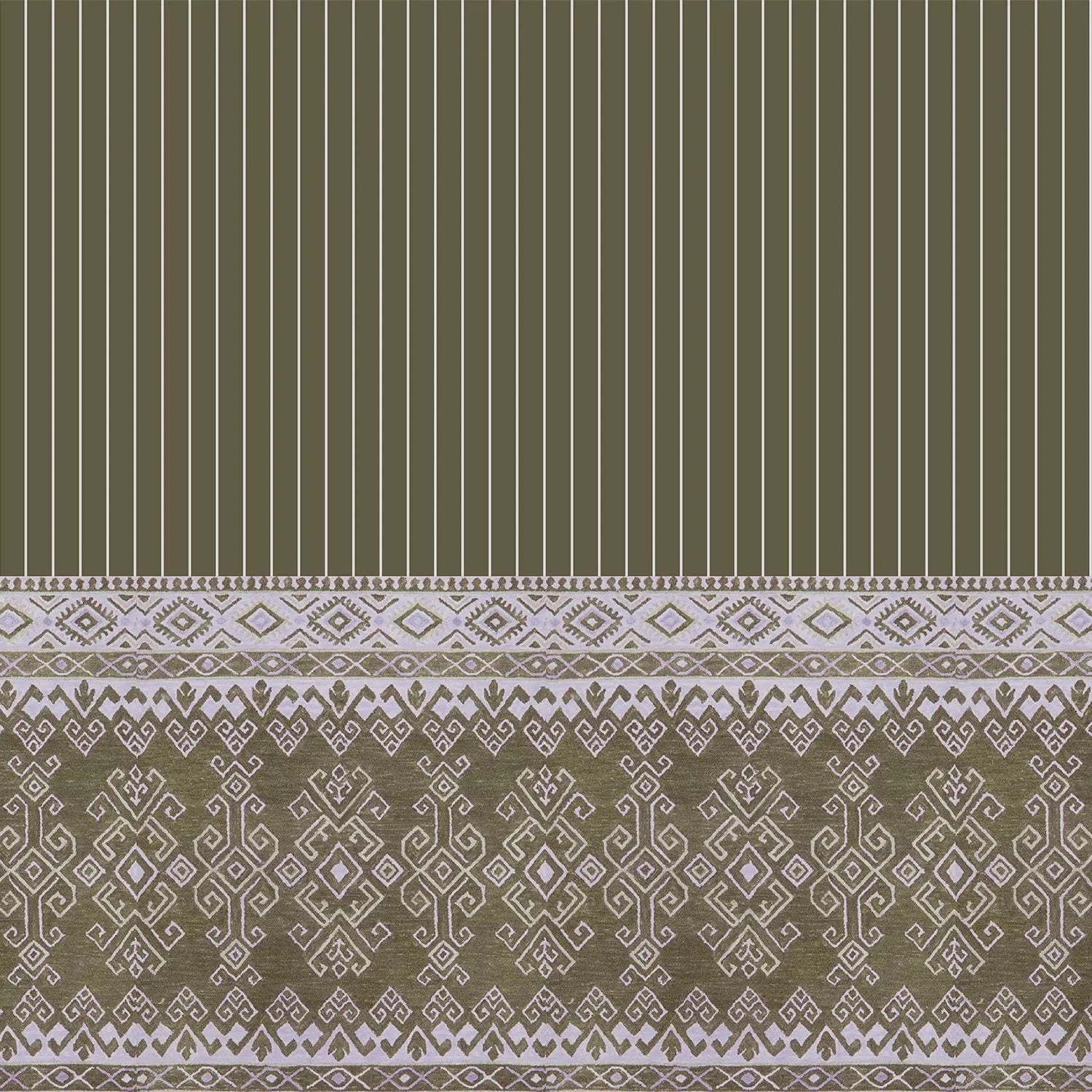 Traditional ethnic border design with vertical stripes in warm brown and gold tones - view 16 - final