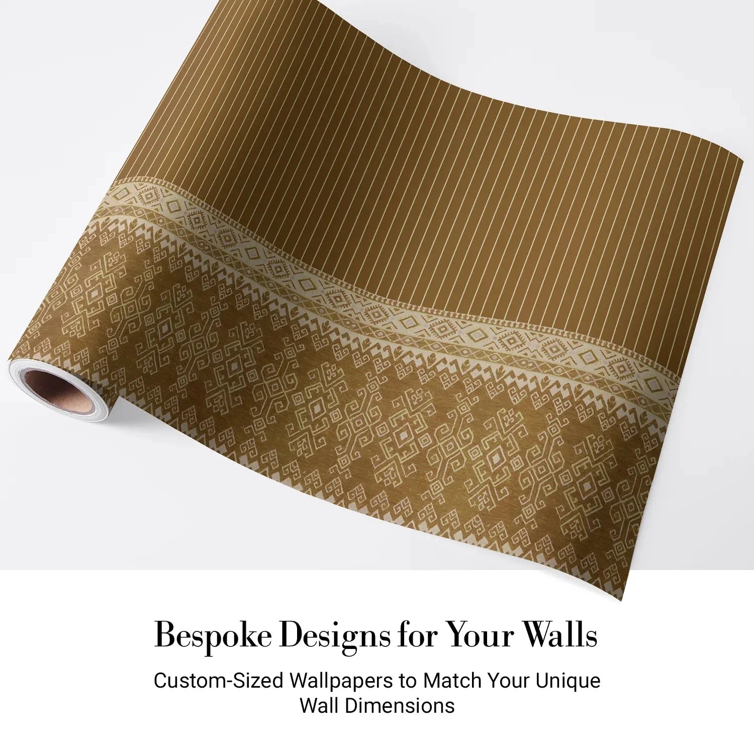 Traditional ethnic border design with vertical stripes in warm brown and gold tones - view 4 - final