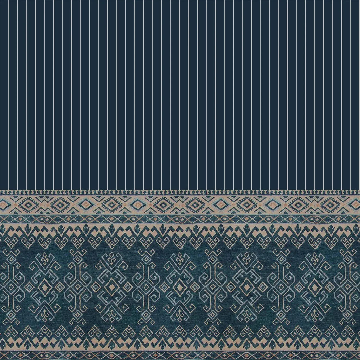 Traditional ethnic border design with vertical stripes in warm brown and gold tones - view 8 - final