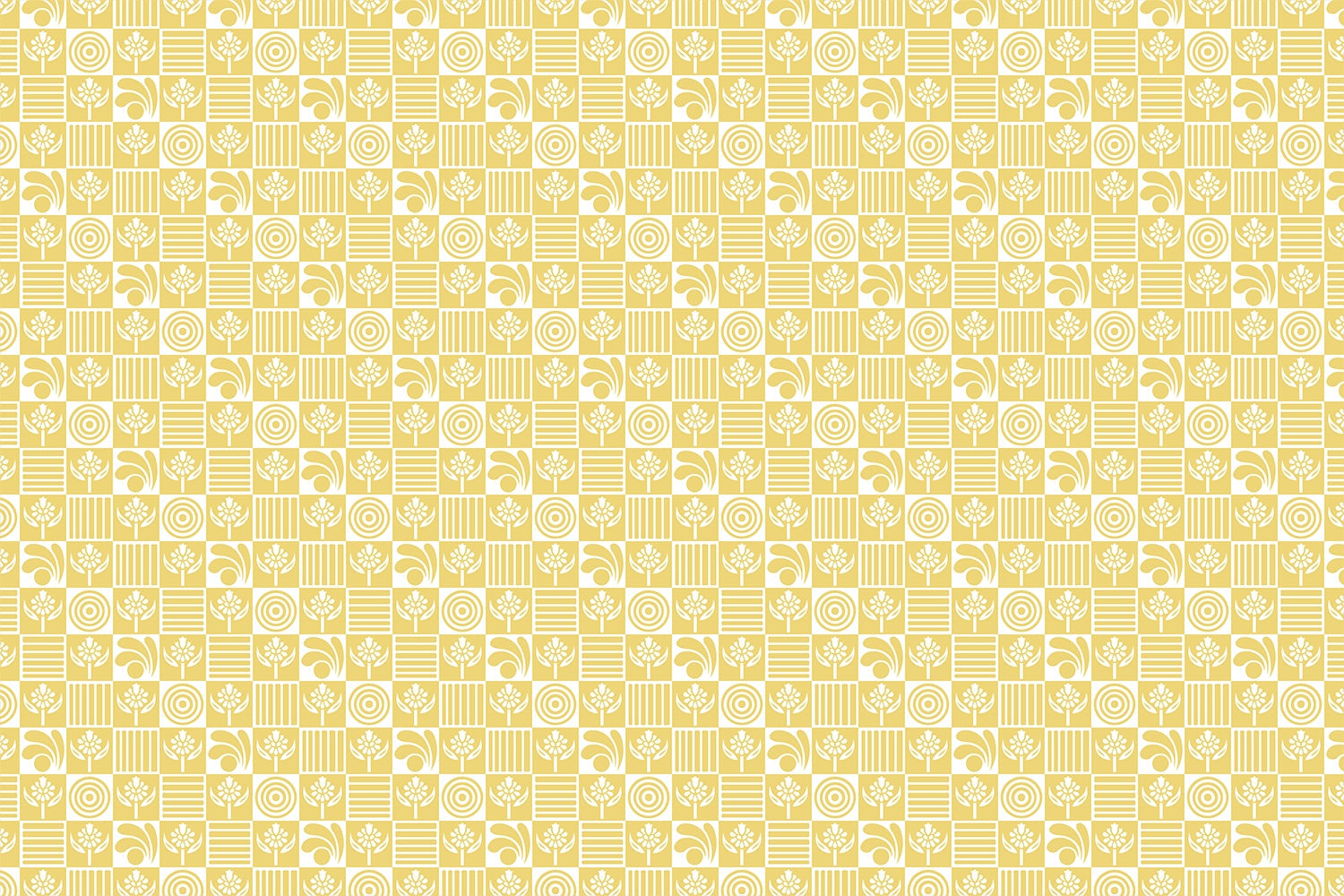 Geometric floral fusion in lea - "motifs" wallpaper mural-inequal final