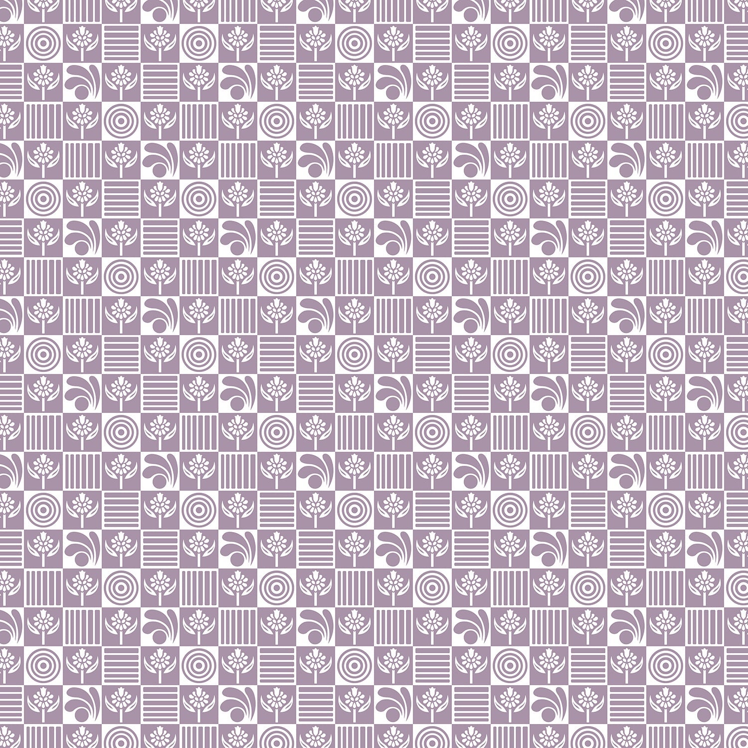 Black and white checkered pattern with alternating floral motifs and vertical stripes - view 14 - final