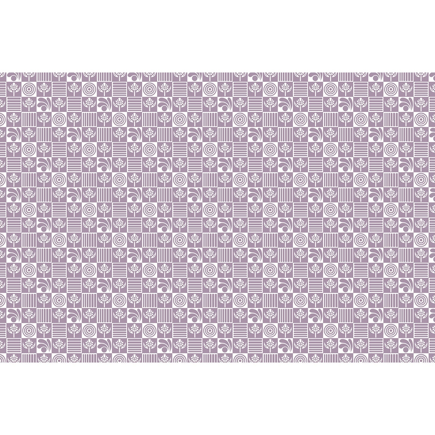 Geometric floral fusion in lea - "motifs" wallpaper mural-equal final