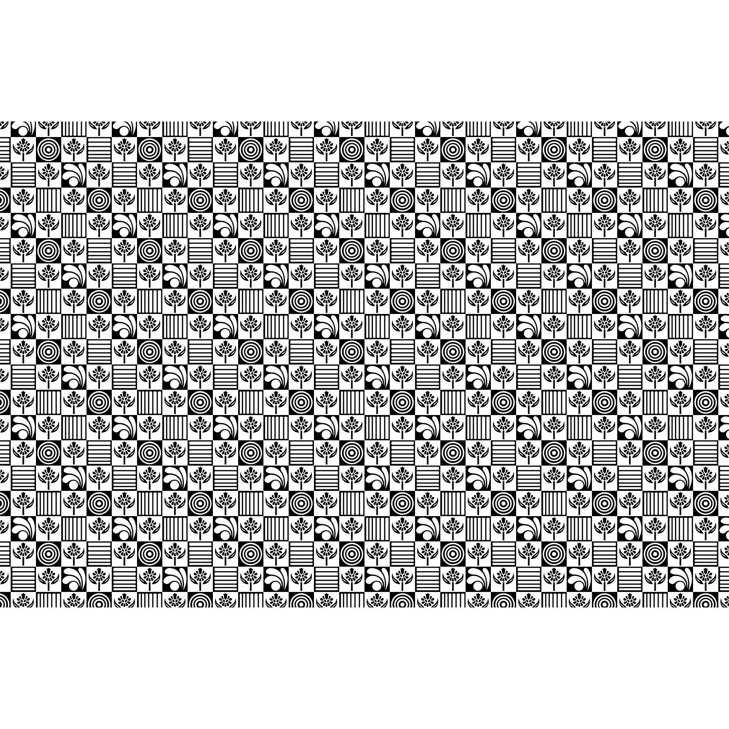 Geometric floral fusion in lea - "motifs" wallpaper mural-equal final