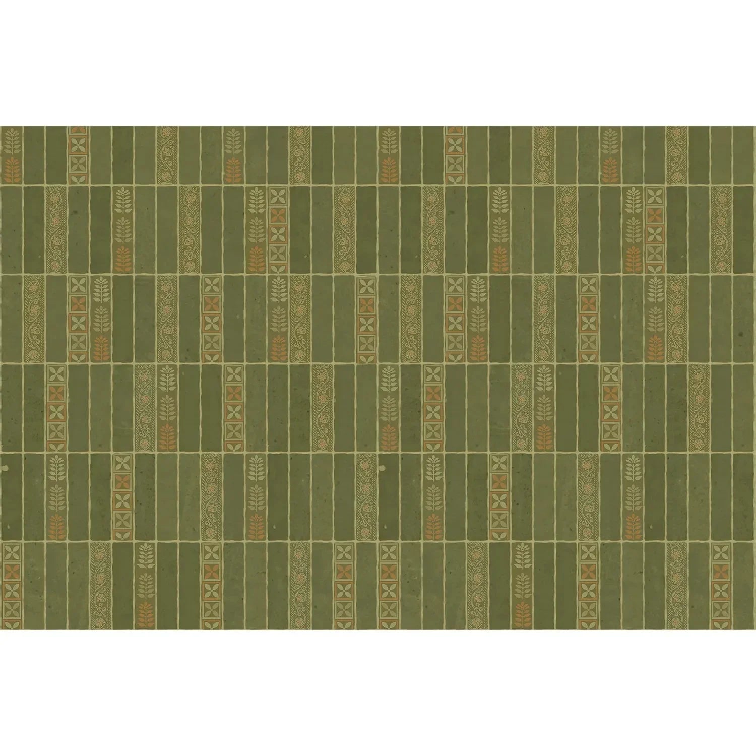 Handcrafted block pattern in lea - scandinavian wallpaper mural-equal final
