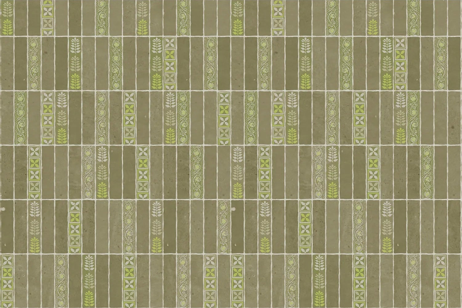 "Handcrafted block pattern in lea - scandinavian wallpaper mural-inequal final"