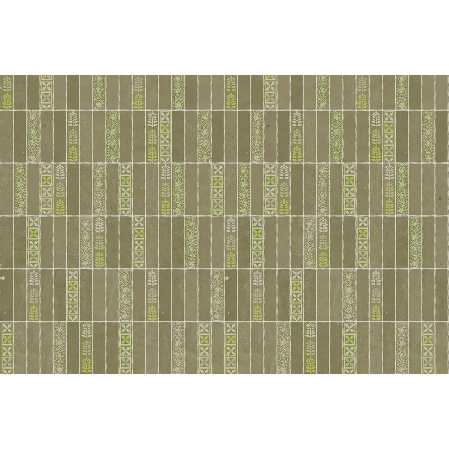 Handcrafted block pattern in lea - scandinavian wallpaper mural-equal final