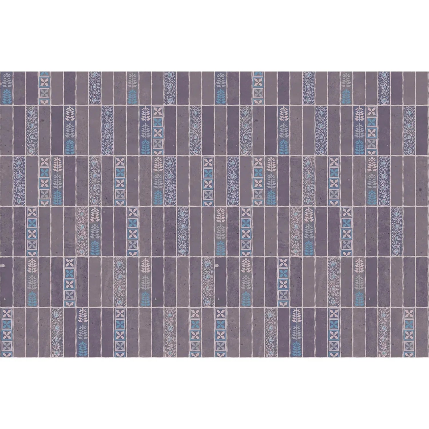 Handcrafted block pattern in lea - scandinavian wallpaper mural-equal final