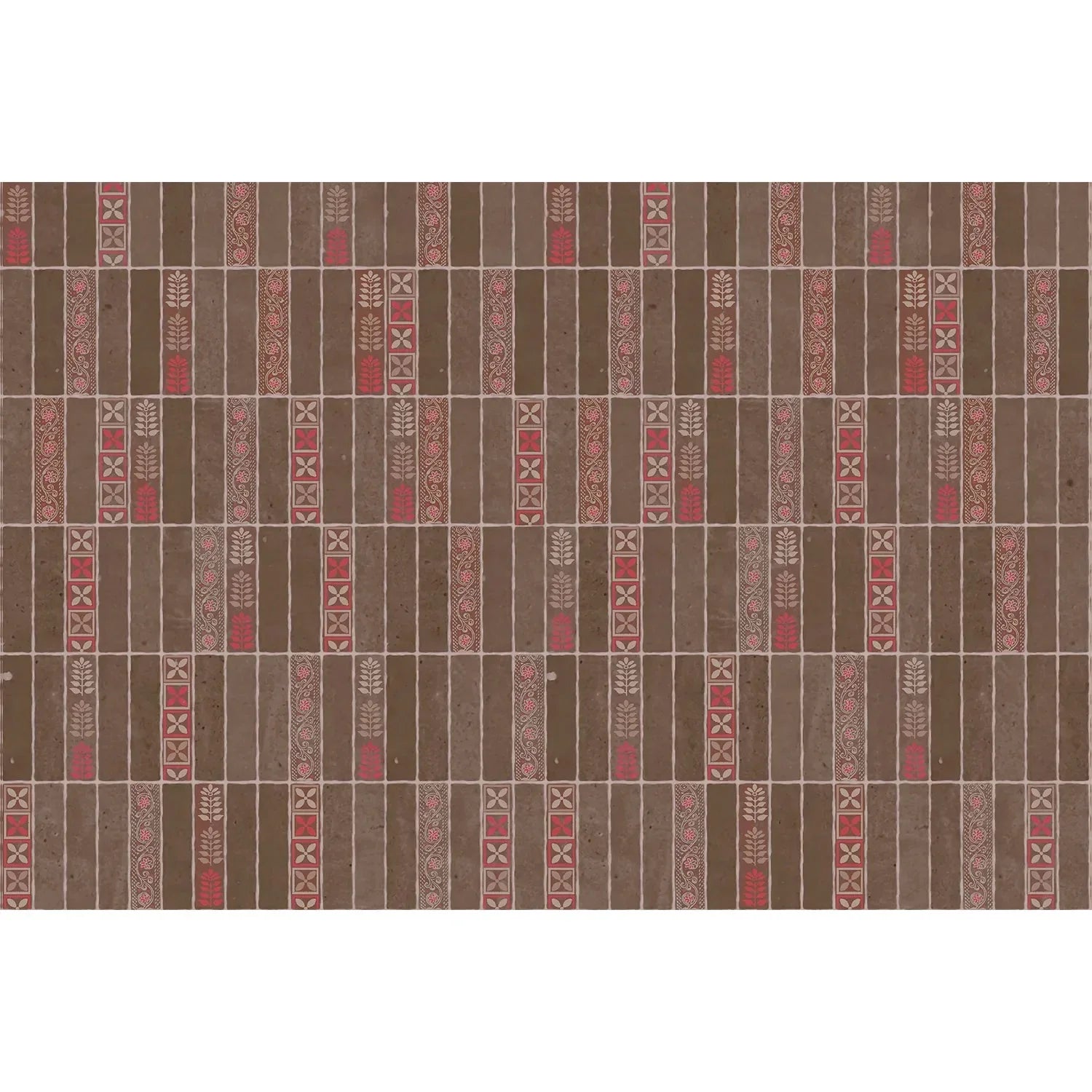 Handcrafted block pattern in lea - scandinavian wallpaper mural-equal final