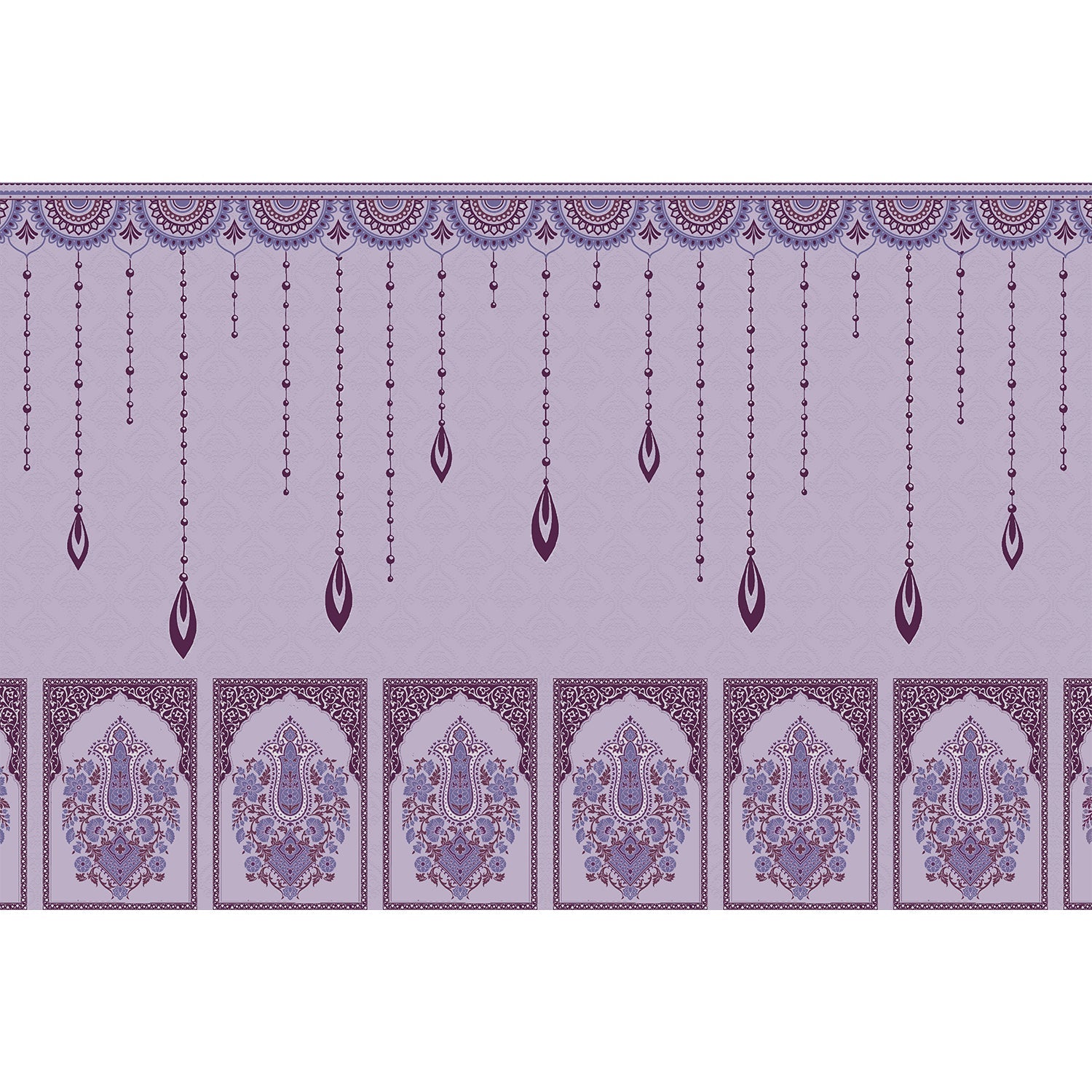 Intricate paisley motifs in lea - "motifs" wallpaper mural-equal final